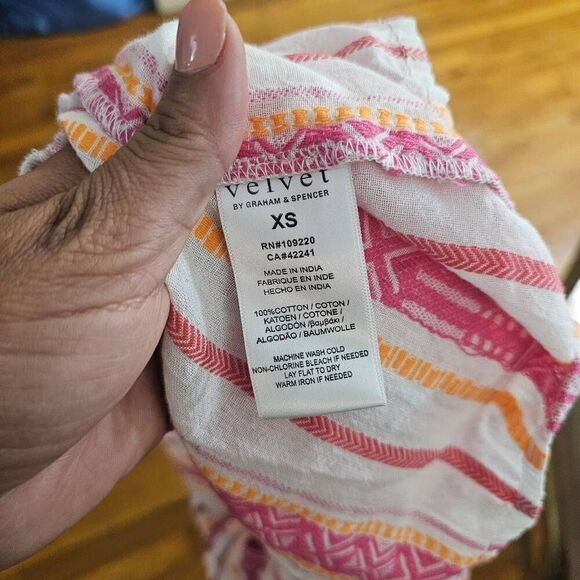 Velvet by Graham spencer Boho Dress Size XS Monique Jacquard Cotton mini dress $ - Picture 9 of 9